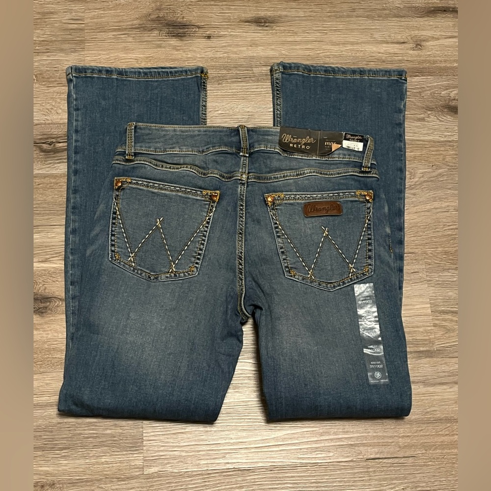 Wrangler Retro Mae Mid Rise Bootcut Jeans Dark Wash Womens Sz 11/31x32 NWT